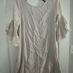Umgee Cream Ruffle Sleeve Top
